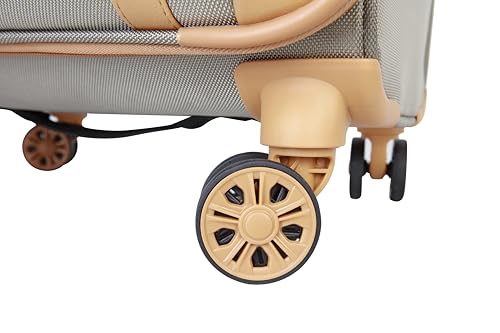 Dockers Seahorse Softside Expandable 8-Wheel Spinner Travel Checked Luggage, 3-Piece Set, New British Khaki