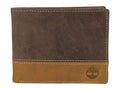 Timberland Men's Leather Passcase Bifold Wallet Hybrid, Brown/Tan, One Size