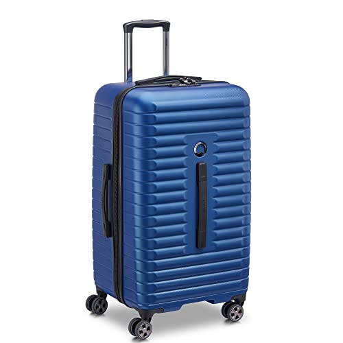 DELSEY PARIS Cruise 3.0 Hardside Expandable Luggage with Spinner Wheels, Blue, Checked 26 Inch Trunk