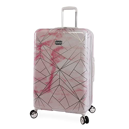 bebe Women's Luggage Alana 29" Hardside Check in, Pink Marble