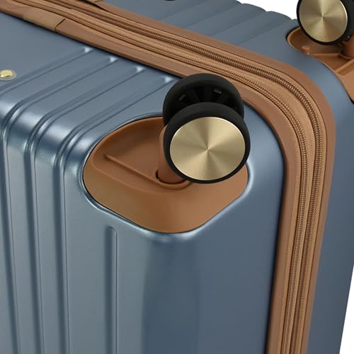 London Fog Southbridge 20 Inch Carry On Expandable Spinner HS, Slate Blue