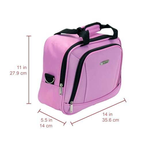 Rockland Fashion Softside 2 Piece Luggage Set, Expandable, (14" Tote/19" Upright), Pink