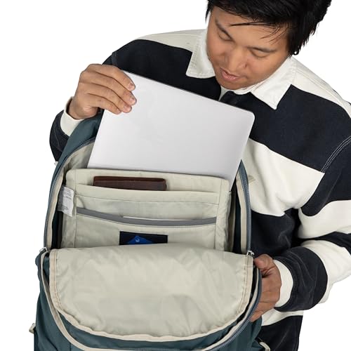 Osprey Flare Commuter Laptop Backpack - Everyday Bag for College, Work, and Travel - with Laptop Sleeve & Bottle Pockets, Cascade Blue/Torrent Blue