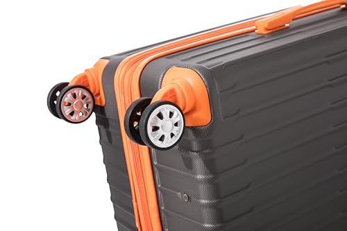 Rockland Napa Valley 2 Piece Luggage Set, 20" Carry-on with Spinner Wheels and a 14" Polyester Tote Bag, (20"/14" Tote), Charcoal