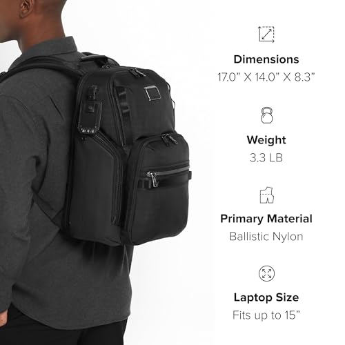 TUMI - Alpha Bravo Search Backpack - Laptop Backpack for Men & Women - Backpack for Work & Travel - 17.0" X 14.0" X 8.3" - Black
