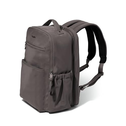Baggallini Tribeca Expandable Laptop Backpack - 15"x11" Lightweight RFID Computer Bag for Work & Travel with Luggage Sleeve