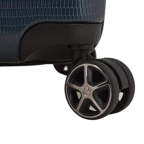 Traveler's Choice New London II Hardside Expandable Spinner Luggage, Navy, Checked-Medium 26-Inch