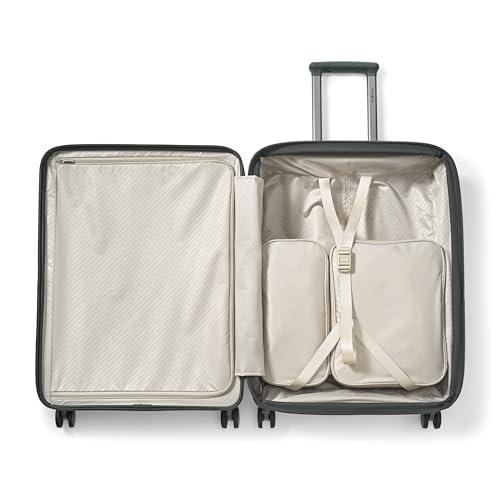 Samsonite Paralux Medium Checked Luggage - Innovative Design - Quick Access Front Pocket - Dual Suspension Wheel Technology - TSA Lock - Expandable - Includes Removable Packing Cubes - Olive