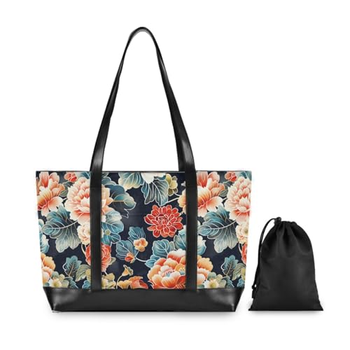 Japanese Water Lily Bloom Portable bag for laptop with zipper work bag with laptop for ladies with office bolsos secret para mujeres