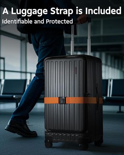 CENSIEN Luggage Sets 2 Pieces, 20 Inch Carry On Luggage and 29 Inch Checked Luggage with Spinner Wheels, Lightweight ABS+PC Hardshell Trunk Suitcases with Aluminum Frame, Top Opening (Black, 20/29)