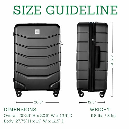 Skyway Luggage Silverton Hardside Collection – Lightweight Durable Suitcases with Wheels, Expandable Luggage for Travel Essentials with TSA Lock, 28-inch Large Checked, Black