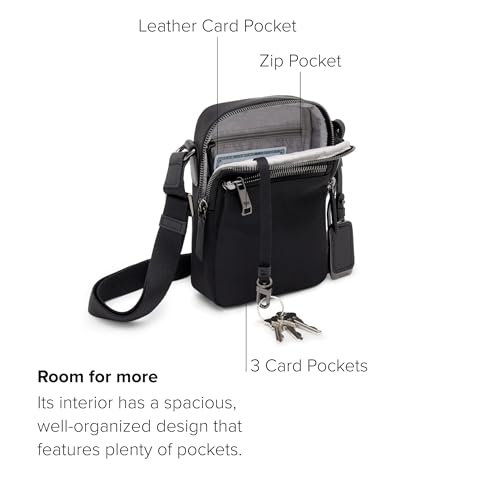TUMI - Voyageur Persia Crossbody - Nylon Crossbody Travel Shoulder Bag for Women & Men - Stain- & Water-Resistant Fabric - Black & Gunmetal