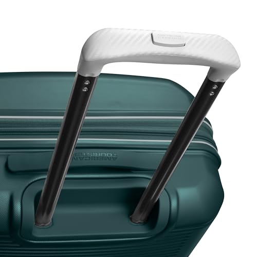 American Tourister Stratum 2.0 Hardside Expandable Luggage with Spinners, Pine Green, 2PC SET (Carry-on/Medium)
