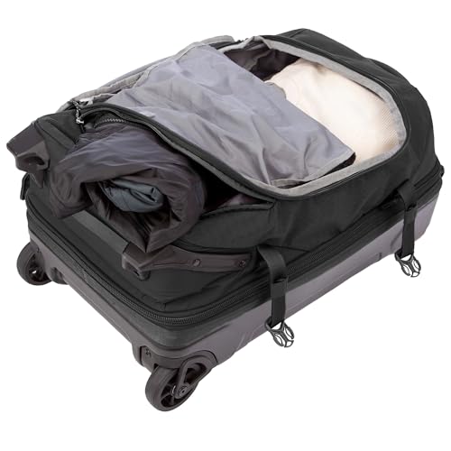Eddie Bauer Expedition Rolling Duffel Bag with Wheels | Travel | Carry-On | Luggage | Rugged | Durable - Black, 22"