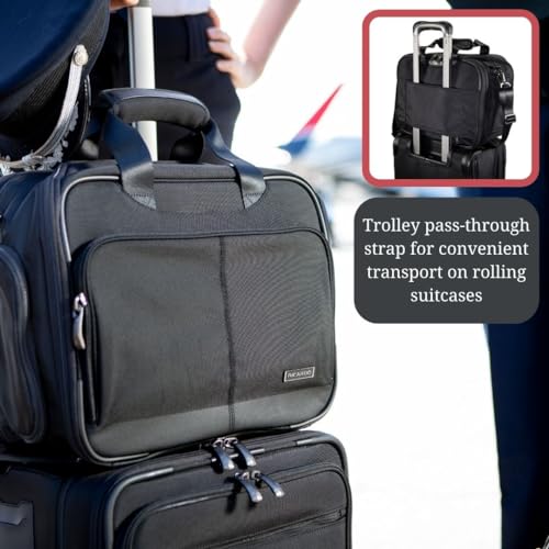 Ricardo Beverly Hills Flight Essentials Softside Deluxe Boarding Bag, Durable Ballistic Nylon Fabric, Water and Stain Resistant, Men and Women, Carry-On Luggage 16-Inches Wide (Black)