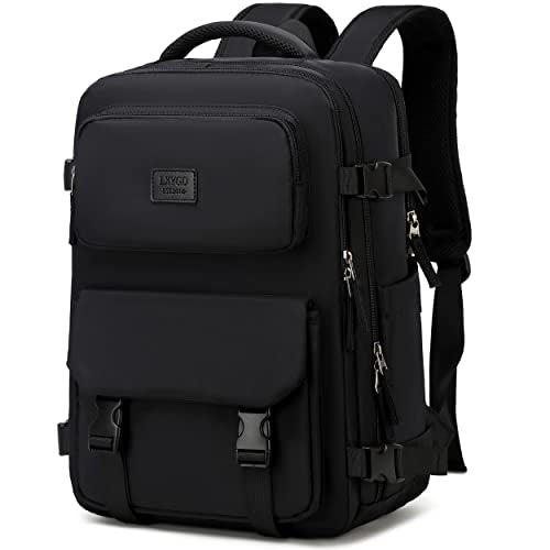 LXYGD Travel Laptop Backpack, Business Work Backpacks Large College Bookbag for Women Men Water Resistant Daypack Airline Approved Gym Bag Fits 17 Inch Notebook & Laptops - Black