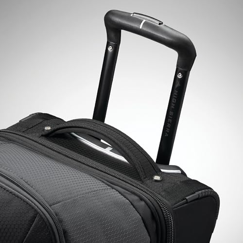 High Sierra 34” Wheeled Rolling Duffle Bag, Lightweight and Durable Weekender Travel Duffle bag with Recessed telescoping pull handle, 89L Capacity, Black