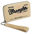 Montana West X Wrangler Wristlet Wallets for Women Classic Retro Wallet Purse Bifold Credit Card Wallets for Women Oversized Logo Clutch Wristlet