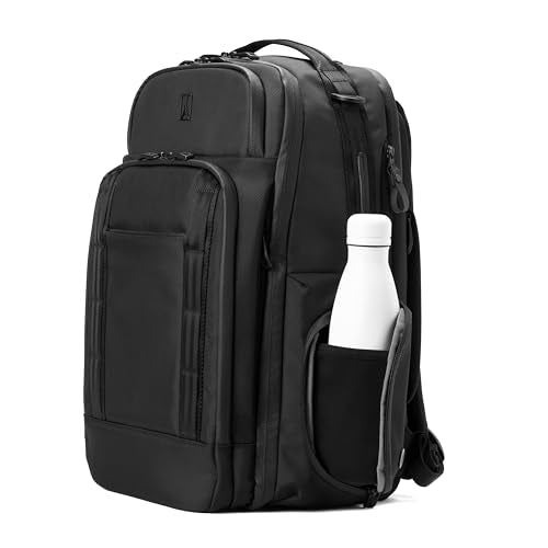 Travelpro Altitude Large Expandable Travel Laptop Backpack 30-36L, 16 Inch Laptop, Water Resistant, Work, Business, Men and Women, Jet Black