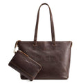 S-ZONE Leather Tote Bag for Women Large Shoulder Bag Work Top Handle Handbag Satchel Purse 2Pcs Set