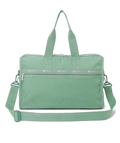LeSportsac Sage Green Deluxe Medium Weekender Crossbody Bag, Style 4318/Color R180, Fashion Trending New Soothing & Earthy Neutral, Sage Green Celebrates Strength & Renewal, Tranquil Elegance