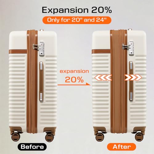 Joyway Luggage Set 5 Piece, Expandable Hardside Carry On Suitcase with Spinner Wheel and TSA Lock for Lightweight Travel