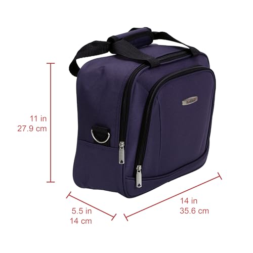 Rockland Fashion Softside 2 Piece Luggage Set, Expandable, (14" Tote/19" Upright), Purple