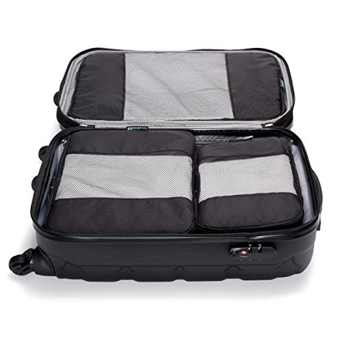 Travel Wise Packing Cubes for Travel - 5 Piece Set with Pattern Design, Lightweight Ripstop Nylon Luggage Organizers with Mesh Panel, Small Medium Large Sizes