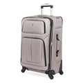 SWISSGEAR Sion Softside Expandable Spinner Luggage Durable Lightweight Travel Suitcase, Pewter, Checked-Medium