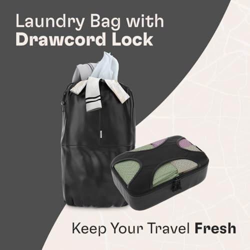 Shacke Packing Cubes for Travel 6 Set - Premium Luggage Organizer Bags - Versatile Travel Organizer for Women and Men - Optimized Packing Bags - Travel Essentials (Pure Black)