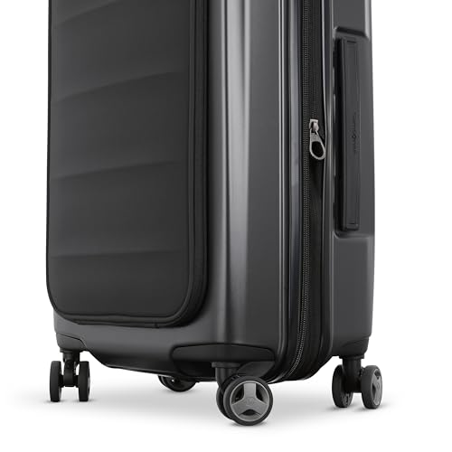 Samsonite Octiv Lightweight Hardshell 21-Inch Pro Carry-On Luggage - Durable & Impact Resistant, 360° Aero Trac Spinner Wheels, Adjustable Handle, Expandable Suitcase, TSA Approved Lock - Black