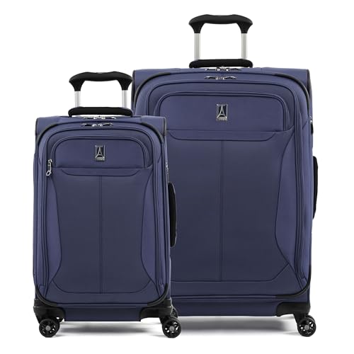 Travelpro Tourlite Softside 2-Piece Set, Expandable Luggage, 4 Spinner Wheels, Lightweight Suitcase, 21" Carry-On, 25" Checked Medium, Blue