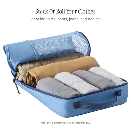 Eagle Creek Pack-It Reveal Cube - Lightweight Packing Cubes for Optimizing Luggage Space - Easy to Carry - Mesh Fabric - Water-Resistant - Easy Grab Zipper - Medium - Black