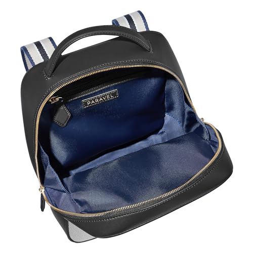 Paravel Cabana Backpack | Made with Recycled Canvas Material & Vegan Leather | Fashionable Daily Use Backpack | Domino Black