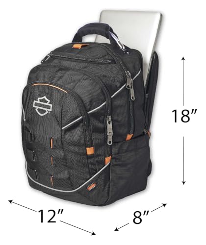 Harley-Davidson Reflective Bar & Shield Steel-Cable II Backpack, Midnight Black