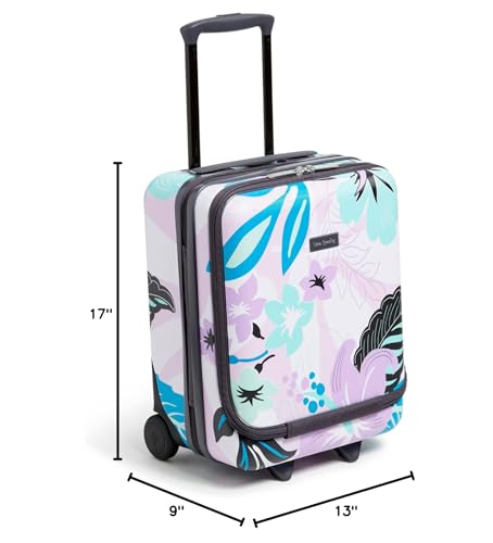 Vera Bradley Women's Hardside Underseat Rolling Suitcase Luggage, Island Floral Purple, One Size