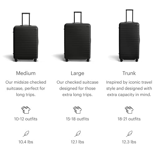 Away Medium Checked Luggage - 26-Inch Lightweight Hardside Suitcase with Custom WhisperGlide 360° Wheels, Interior Compression System, TSA-Accepted Lock - Jet Black