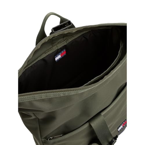 Tommy Jeans Mens Essential Daily Rolltop Backpack, Pewter Green