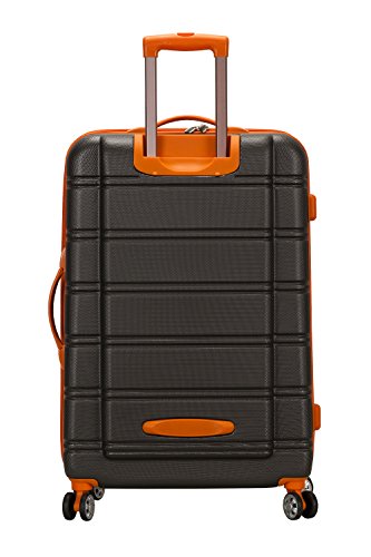 Rockland Melbourne Hardside Expandable Spinner Wheel Luggage, Checked Large 28", Charcoal