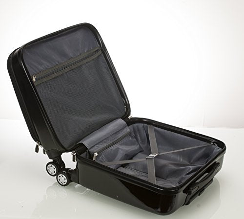 Rockland Revolution Hardside Rolling Computer Case, Carry-On, Black