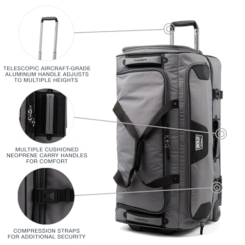 Travelpro Bold Softside 2-Piece Set — Expandable 2-Wheel Upright Large Luggage with Backpack, Grey/Black