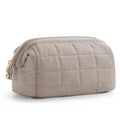 BAGSMART Makeup Bag Travel Toiletry Bag, Puffy Padded Make Up Bags for Women Makeup Organizer Case, Wide-open Pouch Purse Travel Essentials Toiletries Accessories Brushes, Camel