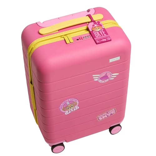 Away PAW Patrol Kids Carry On Luggage, Lightweight Rolling Suitcase for Children, TSA-Approved, Spinner Wheels, Travel Suitcase for Toddlers & Kids, Skye Pilot Pink
