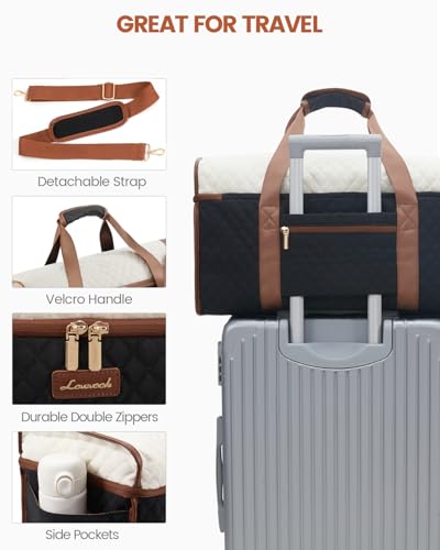 LOVEVOOK Travel Duffle Bag, Weekender Bags For Women, Carry On Personal Item Travel Bag For Airplanes, Overnight Bag With Toiletry Bag, Hospital Bag for Labor and Delivery, Yoga Gym Duffel Tote, 3Pcs
