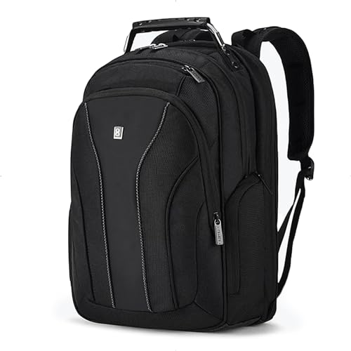 LEVEL8 Laptop Backpack, Work Backpack for Men Women, Travel Computer Bag for Business Fits 15.6" Laptop and Notebook - Black