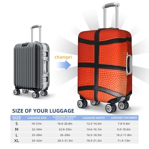 Guiteinyi Basketball Luggage Cover for Suitcase Elastic Non Scratch Travel Protector Travel Washable Suitcase Cover Fits 18-32 Inch Luggage