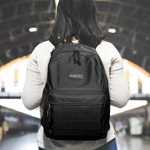 Wrangler Backpack for Men and Women, Casual Daypack for Travel, Work School, Laptop Backpack with Notebook Sleeve