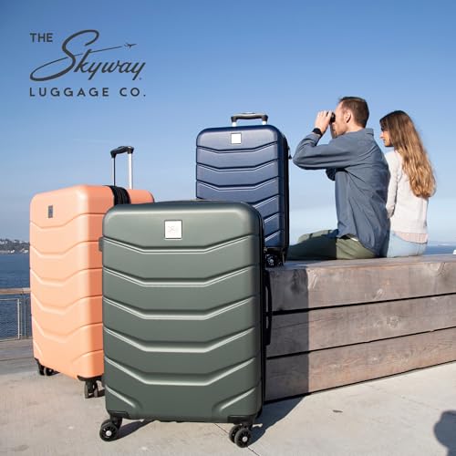 Skyway Luggage Silverton Hardside Collection – Lightweight Durable Suitcases with Wheels, Expandable Luggage for Travel Essentials with TSA Lock, 28-inch Large Checked, Thyme