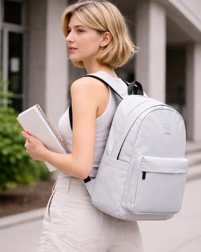 Hanke Travel Backpack for Women Men, 15.6 Inch Laptop College Backpack, Lightweight Small Computer Bookbag, Water-Resistant Casual Daypack, Black