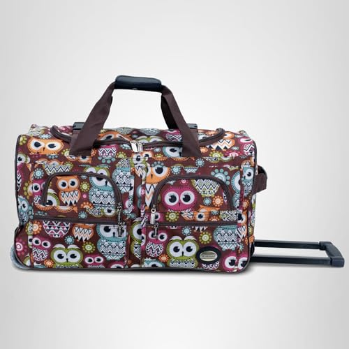 Rockland 22" Polyester Rolling Duffel Bag, Owl